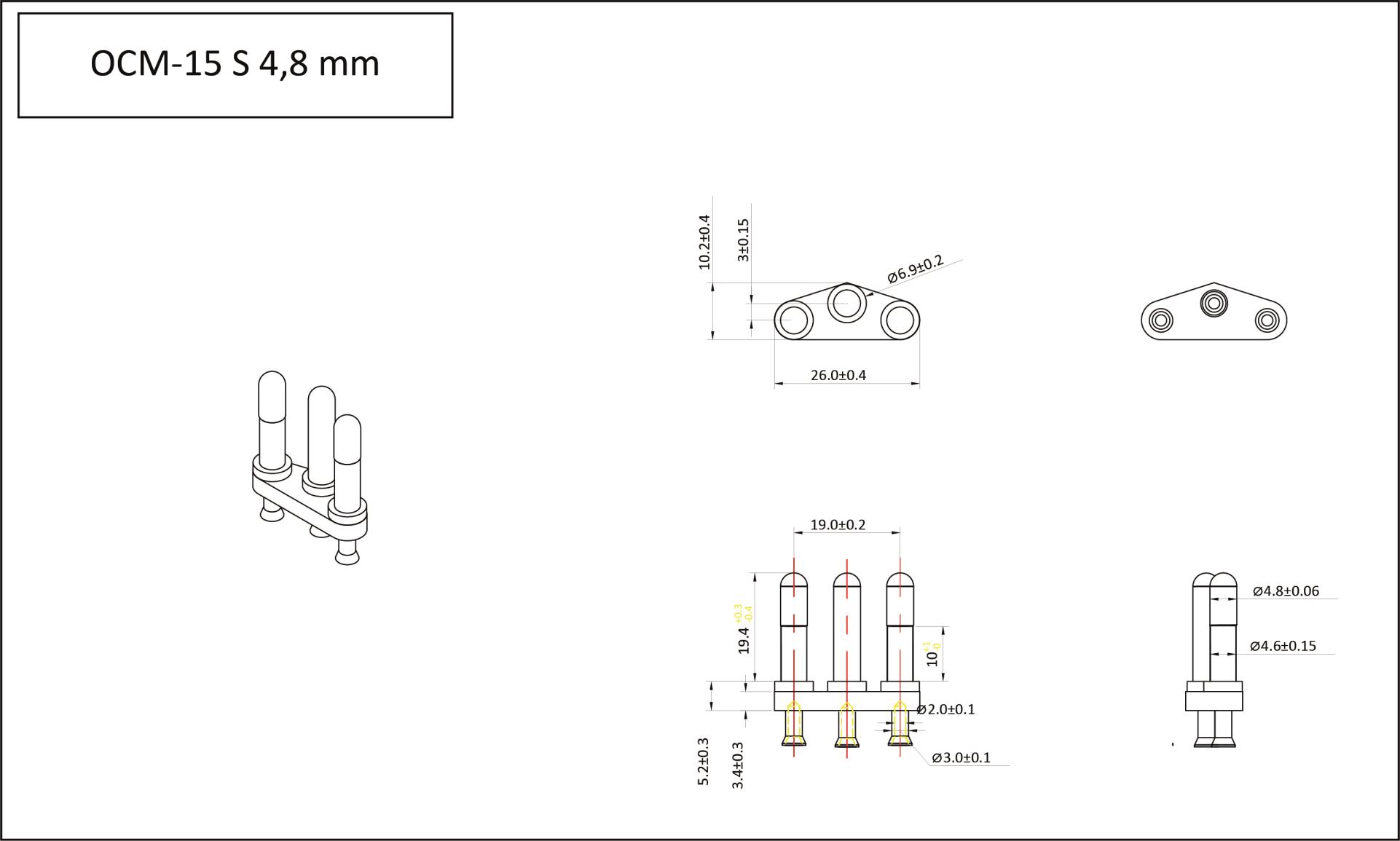 O.C.M-15 S 4,8mm Brezilya Fiş Karkası